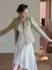 Falda Irregular de Línea A con Lunares Estilo Vintage Chic para Mujer, Primavera y Verano, Falda de Cintura Alta de Longitud Media para Mujer Petite
