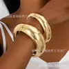2 Piezas Pulsera de Moda Dorada con Abertura y Boca Cerrada para Mujer Ins Celebridad de Internet Europea y Americana Nicho Pulsera Única
