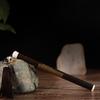 Suporte para Incenso de Sândalo Ébano com Varetas Longas, Caixa de Armazenamento para Varetas de Incenso, Tubo de Incenso de Madeira com Suporte para Incenso, Madeira Maciça
