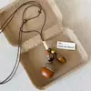Verano Relajante~Collar con Colgante de Flor Tejida Estilo Étnico Bohemio para Mujer, Accesorio Largo Estilo Vacaciones Vintage