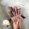 Set de Pinceles de Maquillaje, Pincel para Polvo Suelto, Pincel para Corrector, Pincel para Base, Bolsa Portátil de Almacenamiento para Estudiantes, Set Completo de Pinceles, Maquillaje de Belleza