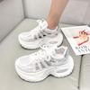 Sandálias Esportivas Versáteis Vazadas Respiráveis para Mulheres, Dad Shoes, Novo Estilo Verão 2025, Sapatos Casuais de Plataforma Pequena com Sola Grossa