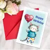 Tarjeta de felicitación de cumpleaños feliz de animal lindo de tamaño grande nuevo transfronterizo con juego de sobres y tarjeta de mensaje de regalo al por mayor