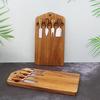 Tabla de Comedor de Madera de Acacia Tabla de Cortar de Madera Tabla de Quesos Cortador Traje Combinado Madera Sólida Portátil Tabla de Quesos para Aperitivos de Bistec