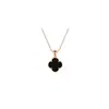 Collar de Plata Pura S999 con Ágata de Trébol de Cuatro Hojas para Mujer, Estilo Lujo Ligero, Colgante de Cadena de Corazón Flecha de Gama Alta, Regalo de San Valentín