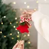 Adornos Navideños de Peluche Transfronterizos, Ramas de Pino Simuladas, Lazos, Cascabeles, Decoraciones para Colgar en Ventanas y Coches, Recuerdos para Fiestas Navideñas