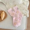 Meias Australianas de Veludo Rosa Doce com Listras Arco-Íris para Meninas, Outono e Inverno, com Pontos de Coração de Cachorrinho Fofo e Meias de Confinamento