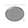 Plato Redondo Retro de Acero Inoxidable en Gris Nieve, Extra Grueso con Borde, Plato de Cena Redondo para Restaurante, Filete, Estilo Vintage de Lujo Ligero