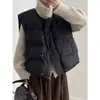 Chaleco de Algodón sin Cuello Estilo Coreano para Mujer, Nuevo Chaleco Cálido Corto para Invierno 2024, Chaqueta Gruesa sin Mangas, Chaqueta Acolchada