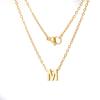 Collar de Acero Inoxidable Pulido Finamente con Colgante Perforado de Letra Inglesa Mayúscula Dorada 26 de Venta Caliente Transfronteriza 45 cm