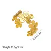 Producto Transfronterizo Más Vendido de Amazon: Pulsera de Acero Inoxidable Prensado en Aceite con Diseño Floral, Chapado en Oro de 18 Quilates, Versátil para el Trabajo Diario, Venta al Por Mayor desde el Fabricante