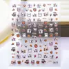 Pegatinas de Arte de Uñas de Dibujos Animados en Relieve 5D Niña Dulce Rana Linda Cachorro Blanco Placa de Uñas Pegatinas de Concha