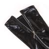 Meias Sexy Elásticas Patenteadas Emborrachadas para Mulheres, Meias de Couro Pretas com Tira Antiderrapante Zíper Elástico Acessórios