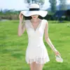 2024 Nuevo ins Corea del Sur estudiante que cubre el vientre adelgazante traje de baño de una pieza sexy traje de baño para aguas termales