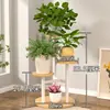Soporte para Flores Interior Sala de Estar Soporte para Macetas Balcón Hierro Soporte para Flores Hogar Simple de Pie Estante de Almacenamiento Multicapa