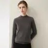 Suéter de punto Loro Piana 100% Cachemira sin costuras de primera línea listo para usar para mujer, suéter básico simple para el trabajo, capa interior adelgazante