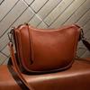 Bolso de mujer de cuero genuino cuero curtido vegetal axila capa de punta piel de vaca retro transfronterizo bandolera bolso de concha de cuero suave 777