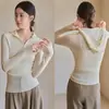 Camisa base de tricô JANSA Yangzi de lã fiada fina, importada, sem costura, com gola meio alta, para mulheres