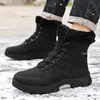 Noreste Talla Grande Transfronterizo 48 Botas de Algodón Invierno Viaje al Aire Libre Senderismo Botas de Nieve de Caña Alta Zapatos de Algodón Calientes con Forro de Polar para Hombre
