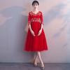 Vestido de Maternidad Estilo Nuevo Verano 2026 Tostado para Compromiso y Fiesta de Regreso a Casa, Elegante Vestido de Noche en Rojo, Venta al por Mayor desde Fabricante