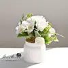 Flores Artificiais, Rosas, Hortênsias, Pequenos Bonsais, Flores Artificiais Criativas, Enfeites para Decoração de Casa e Estúdio Fotográfico, Plantas Verdes Artificiais, Plantas Artificiais em Vasos