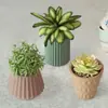 Molde de silicona para maceta de yeso cilíndrica tridimensional con flor pequeña, gota de resina para maceta carnosa, gota de pegamento de cristal DIY longitudinal