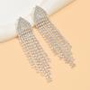 Atacado de joias quentes transfronteiriças moda feminina prata strass pedra brincos grandes