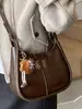 2025 Nova Inverno Commuter Grande Capacidade Simples Retrô Estilo Estrangeiro Moda Casual Textura Bolsa Transversal de Ombro Único para Mulheres