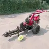 Máquina zanjadora de cadena manual de producción de Shandong, máquina zanjadora de cadena autopropulsada, máquina zanjadora fertilizadora