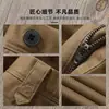 Pantalones caqui gruesos, holgados, largos para hombre de otoño e invierno, suaves y cómodos, de cintura alta, pierna recta, pantalones casuales de negocios