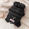 Jaqueta de Inverno e Outono Espessa de Tecido Simples com Etiqueta de Grafeno para Cães e Gatos, Teddy, Bichon Roupas para Animais de Estimação