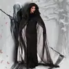 Disfraz de Halloween, Disfraz de Fantasma Femenino Alma Errante en la Noche Oscura, Túnica Negra de Bruja Muerte, Fiesta de Carnaval en Club Nocturno