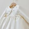 Vestido de Cumpleaños de Primavera Estilo Coreano Vestido de Princesa Nicho para Bebés Niñas, Vestido Tutú Sencillo de Manga Larga de Cumpleaños para Niñas de un Año