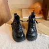 Botas Martin de Color Sólido para Niños Talla Mediana a Grande 2026 Otoño Nuevo Estilo Retro Cremallera Lateral Botas para Niños Botas Cortas para Niñas