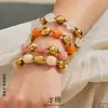 Collar de acero inoxidable con cuentas ovaladas multicolor transfronterizo europeo y americano, pulsera de cadena para clavícula de mujer de nicho de lujo ligero