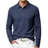 Camiseta de Manga Larga Sencilla de Lino Holgada para Hombre Otoño Europeo y Americano Color Sólido Versátil Casual de Negocios