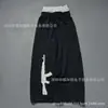 Verano Y2K Nuevo Estilo Callejero Bordado Transfronterizo Europeo y Americano Pantalones Deportivos Plegables para Pareja INS Color Sólido Cintura con Cordón Pantalones Versátiles de Moda