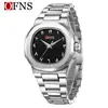 Reloj Masculino Más Vendido Transfronterizo Oufani Simple Doble Esfera Números Árabes Reloj Cuadrado Clásico de Cuarzo