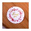 Adesivos Prontos com Padrão de Flores para Caixas de Embalagem de Produtos Assados para Levar, Adesivos de Agradecimento, Etiquetas Adesivas Redondas, Adesivos Personalizáveis