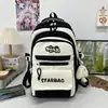 Mochila Casual Estilo College Refrescante com Bloqueio de Cores Azul e Branco Sal Marinho para Alunos do 3º ao 6º Ano para Aula, Viagem e Armazenamento