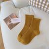 Meias Inverno Meninas Meias Lisas Cor Sólida Simples Versátil Quente Espessadas Algodão Meia Meia-Canela Fabricante Atacado Confortável