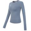 Camisa Esportiva de Corrida Manga Longa Slim Fit Nova Moda Transfronteiriça Gola Redonda Pilates Fitness Manga Longa