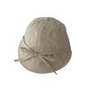 Gorro para bebé de un panel Primavera y Verano Gorro delgado de secado rápido Estilo coreano Lazo Sombrero para el sol para niña