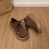 Mocasines de plataforma gruesa con cordones para aumentar la altura para mujer, nuevo modelo de otoño 2026, zapatos retro Birkenstock versátiles de estilo británico para personas bajitas