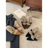 Primer Encuentro Temporada Aumentar Altura Zapatos Peludos Mujer Otoño Invierno Punta Fina Mocasines Más Terciopelo Cálido Exterior Felpa Zapatos Individuales