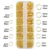 Kit de Manualidades para Hacer Joyería DIY Transfronterizo 1260 Piezas Anillas Abiertas, Anillas Cerradas, Argollas, Broches de Langosta de 6 Compartimentos, Pinzas de Anilla con Ojal