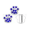 8mm Diamante Multicolor Pata de Gato Huella de Perro Aleación Joyería Adecuado para DIY Llavero Pulsera Accesorios para Collar de Mascota