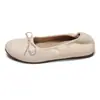 Primer Encuentro Ji Dan Juan Zapatos Slip-on Planos para Mujer 2026 Nuevo Otoño Moño Suela Suave Parte Superior Suave Zapatos de Mujer