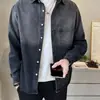 Jaqueta Jeans Camisa Masculina de Manga Longa Moda Masculina Primavera e Outono Nova Moda Retro Bonito Casual Jaqueta Top