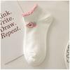 Calcetines rosas de verano para mujer, finos, con diseño de oso de fresa, cortos, modernos, combinables, bonitos, japoneses, para estudiantes, parte superior baja, calcetines náuticos
